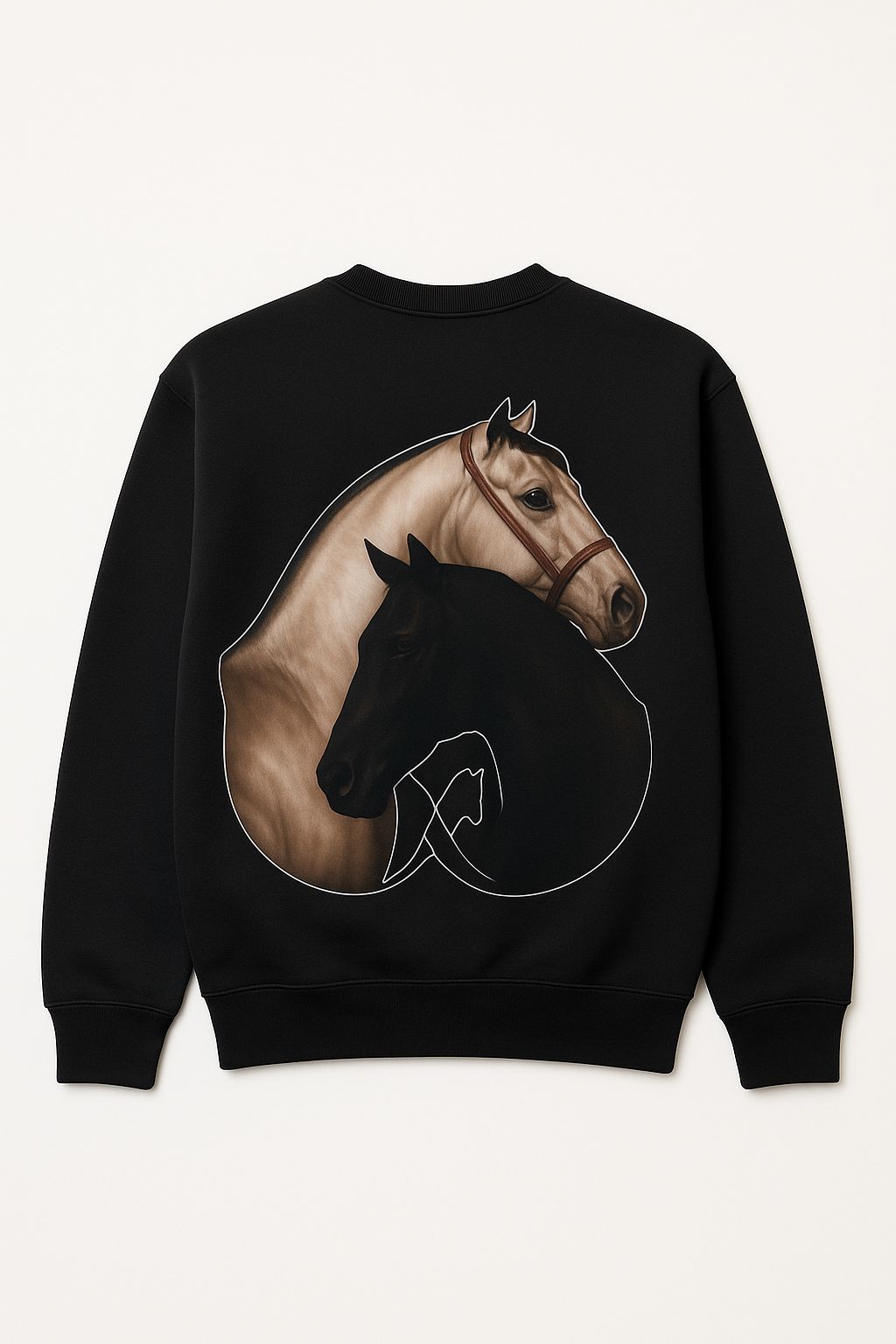 LAMS “Twin Horses” Artistic Sweatshirt – Black