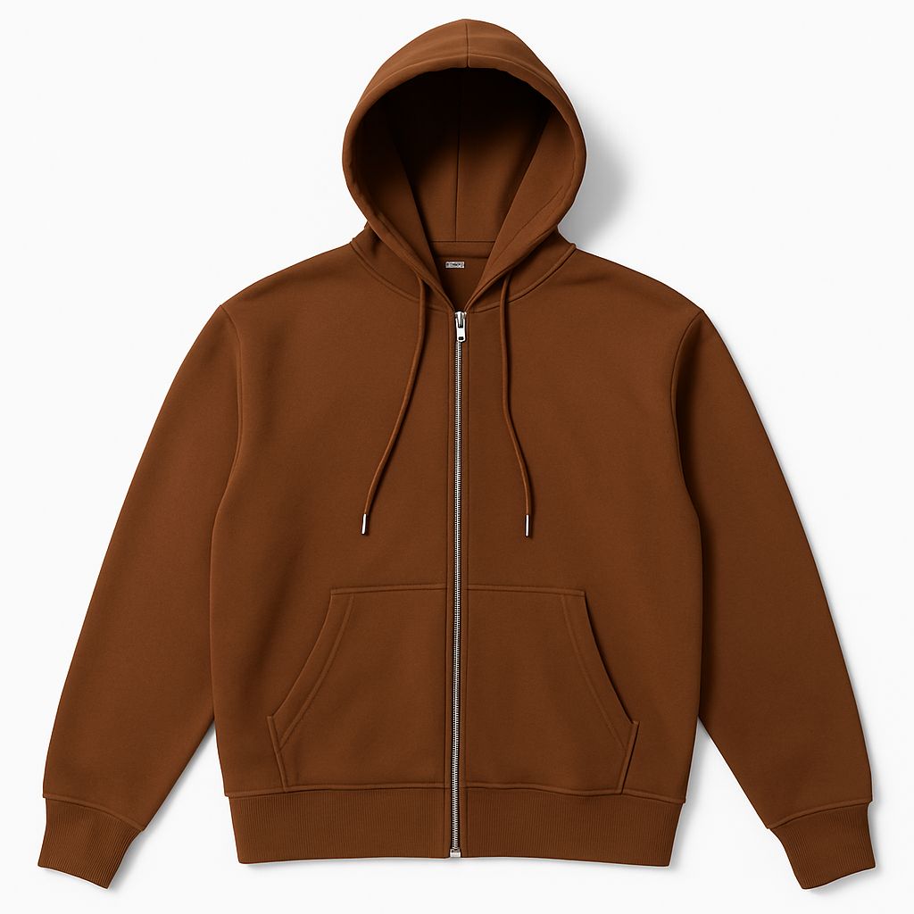 Classic Brown Zip Hoodie